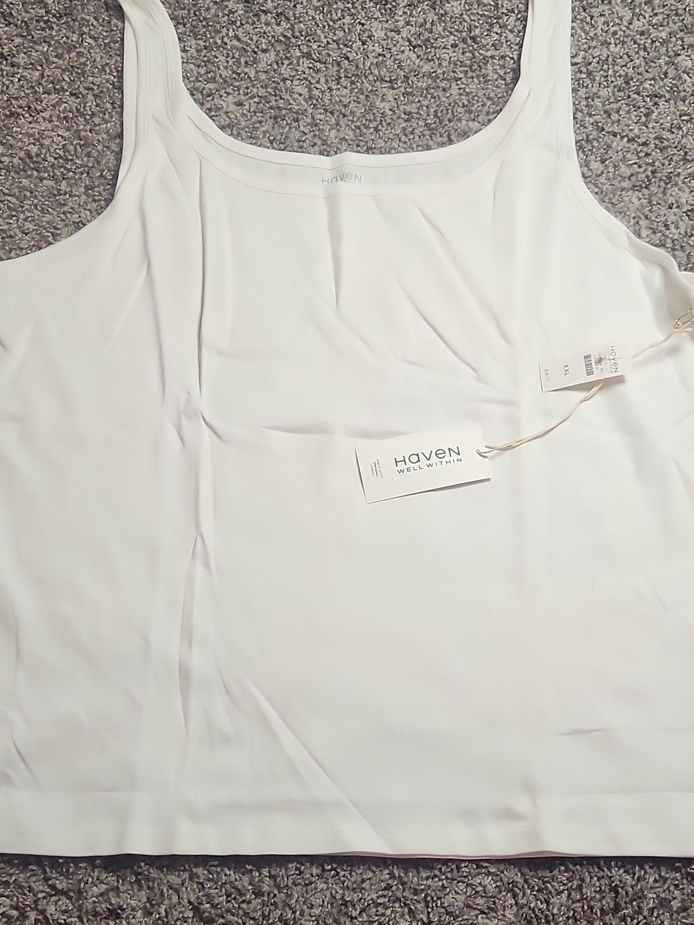 Haven Well Within White Scoop Neck Tank Top XXL